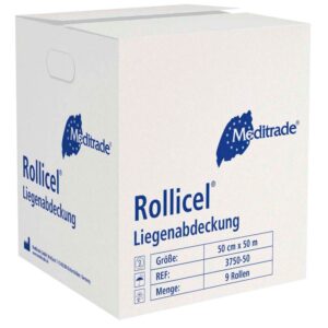 Ärztekrepp, 50 cm, weiß, Abr. 38 cm, 50 mtr. --Meditrade Rollicel--