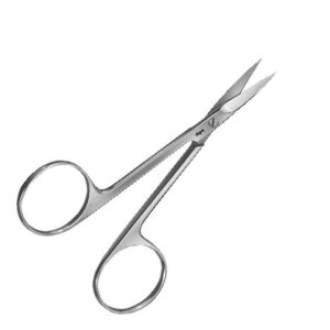 Aesculap Iris- und Fadenschere 9cm, spitz / spitz, gebogen