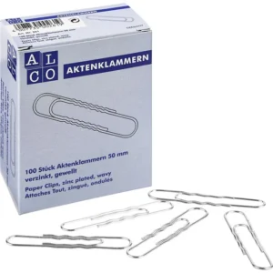 Aktenklammer Alco 260 verzinkt glatt 50mm, VE=100Stk.