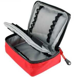 Ampullarium-Tasche, Nylon rot 13x18x6cm, für ca. 40 Ampullen