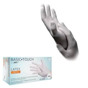 Basic-Touch Latex Untersuchungshandschuhe puderfrei, Gr. M,