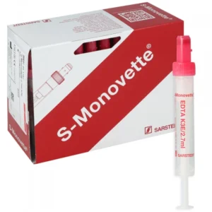Blutbild-Monovette K3E EDTA, 2,7ml, 66x11 mm, rot