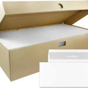 Briefumschläge weiß, selbstklebend, 110 x 220mm, DIN A lang, ohne Fenster, VE=1000 Stk.