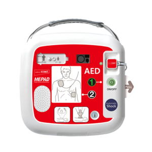 ME PAD Automatik, vollautomatischer externer Defibrillator
-5 Jahre Herstellergarantie
-Stand-by-Zeit: bis zu 5 Jahre oder bis zu 200 Schocks
-automatische Lautstärkeanpassung an die Umgebungslautstärke
-erfüllt den Militärstandard MIL-STD-810G
-Notfallumschaltung auf Kinder unter 25kg ohne Elektrodenwechsel möglich
-Standard-Zubehör: 1x Erwachsenen-Elektrodenpaar, 1x Batterie, 1 Tragetasche