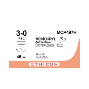 Naht Monocryl Plus ungef monofil, PS2 Nadel, 45 mm, USP 3-0,.MCP497H