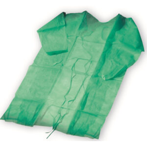 Besucherkittel/Vlies grün Gr. XL (140x130cm) mit Bündchen an den Ärmeln VE=10Stk.