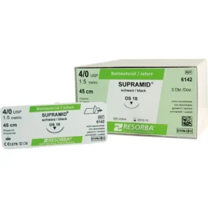 Supramid schwarz 5/0 USP, HS18, 45cm,   6111