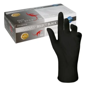 Unigloves Select black Latex Einweg-Untersuchungshandschuhe puderfrei, unsteril, Gr.: M